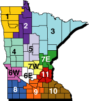 Map of Minnesota Economic Development Areas